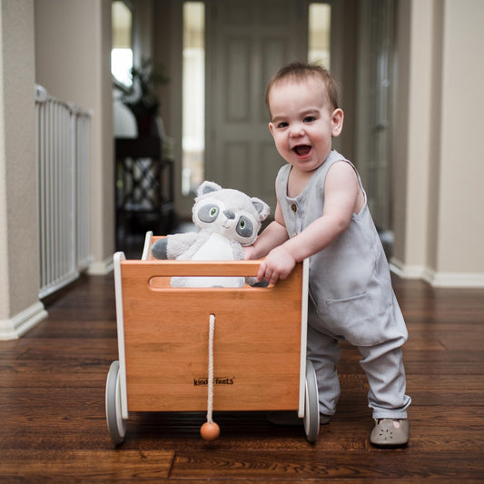 White / Bamboo Toy Box - Kinderfeets