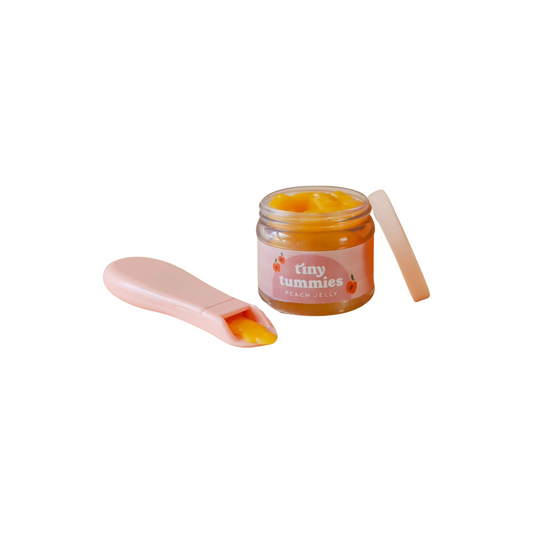 Tiny tummies Peach jelly jar and spoon set - Tiny harlow