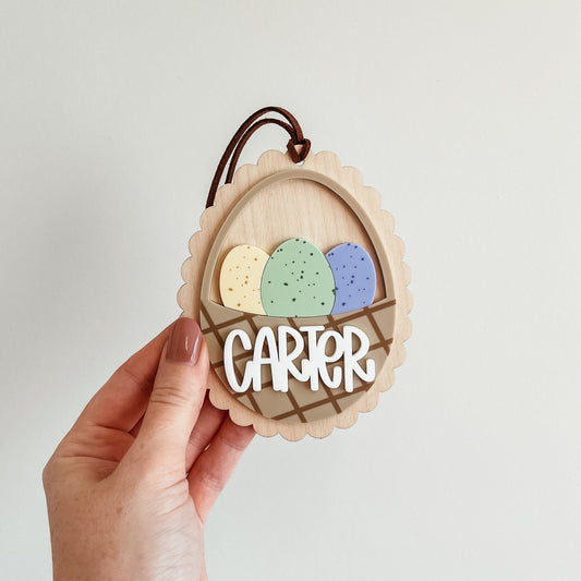 PRE-ORDER Basket Of Speckled Eggs Easter Tag - The Knotty Design Co.