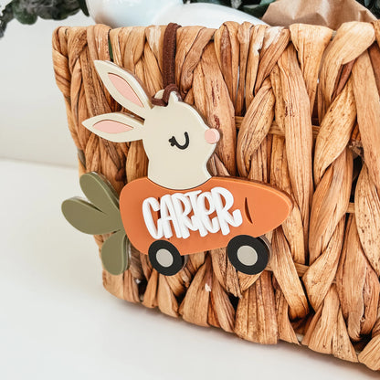 PRE-ORDER Bunny in Carrot Car Tag- The Knotty Design Co.