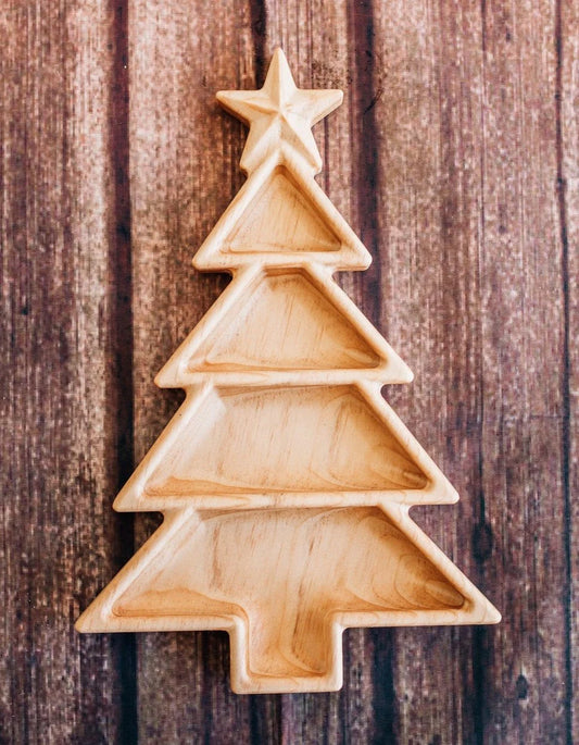 Wooden Christmas Tree Tray - Beadie Bug Play