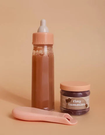 Tiny Tummies Chocolate Puree and Milk Bottle Set - Tiny Harlow