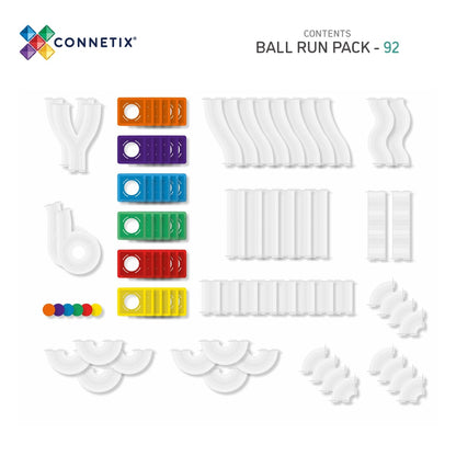 Rainbow Ball Run Pack 92 pc - Connetix