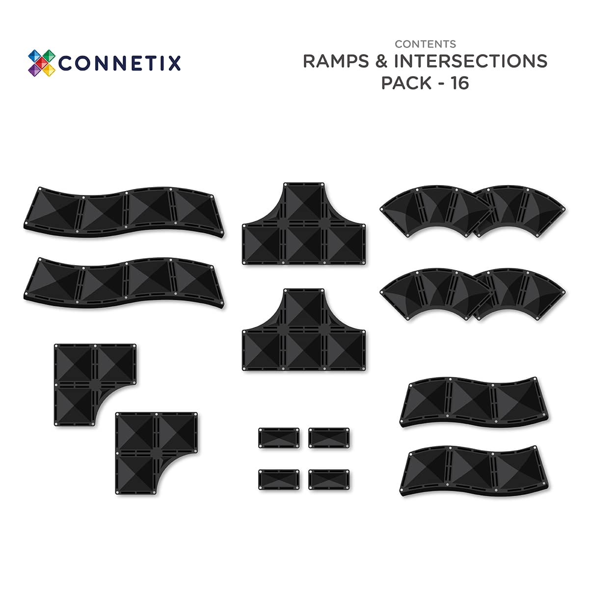 Ramps & Intersections Pack 16 pc - Connetix