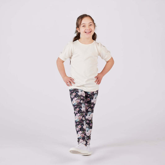 Watercolour Floral Leggings 2T  - Little & Lively