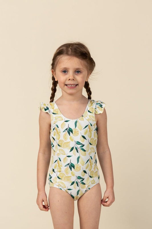 The "Sophie" Ruffle Shoulder One Piece Swimsuit -Current Tyed Clothing