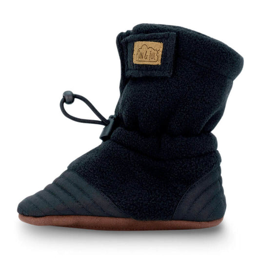 Black Baby Stay-Put Cozy Booties - Jan & Jul