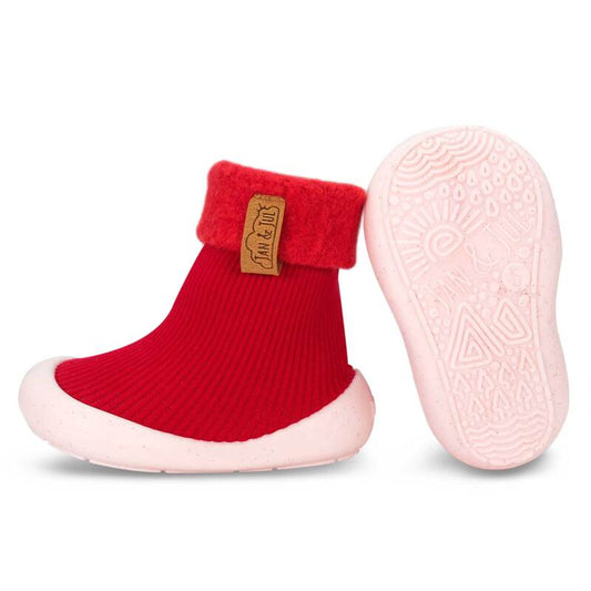 Red Cozy Sock Shoe - Jan & Jul